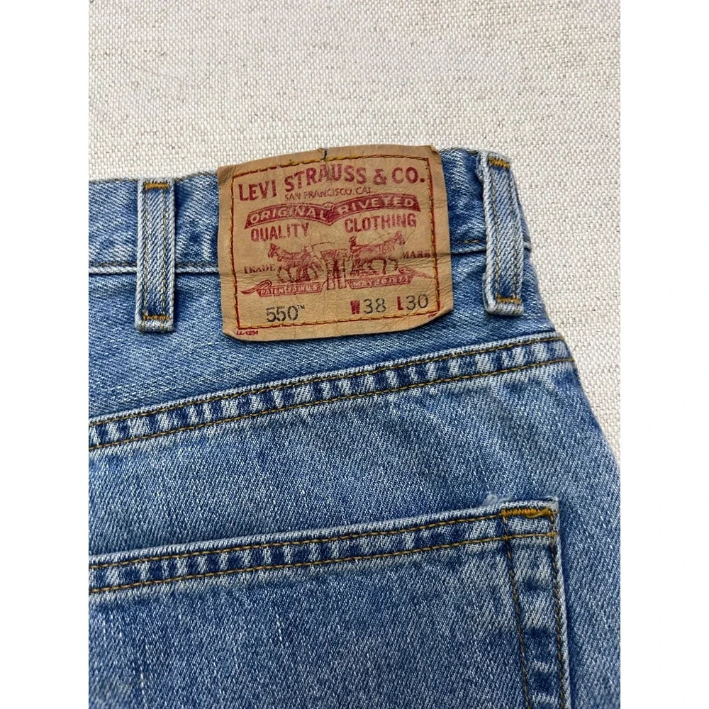 Levi's 550 Relaxed Fit Jeans Men's 38x30 Blue Straight Leg Denim Made in Mexico